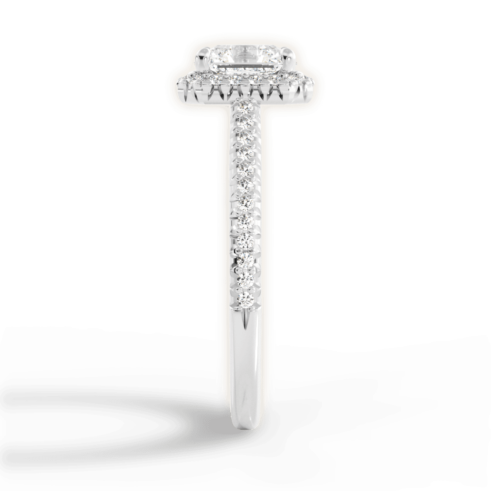 Jenny Asscher Cut Lab Grown Diamond 14Kt White Gold Engagement Ring - View 3