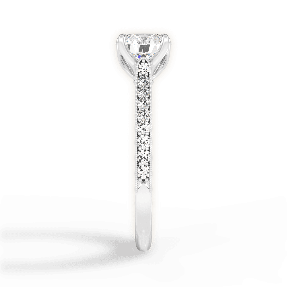 Gilda Round Cut Lab Grown Diamond 18Kt White Gold Engagement Ring - View 4