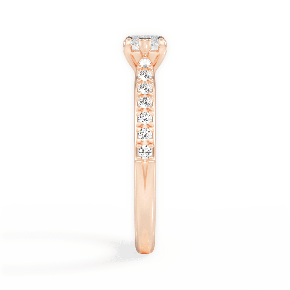Diane Marquise Cut Lab Grown Diamond 18Kt Rose Gold Engagement Ring - View 4