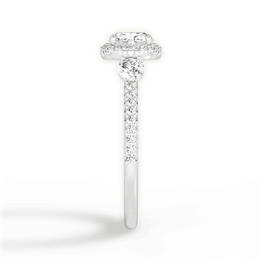 Kara Oval Cut Lab Grown Diamond 14Kt White Gold Engagement Ring - View 3