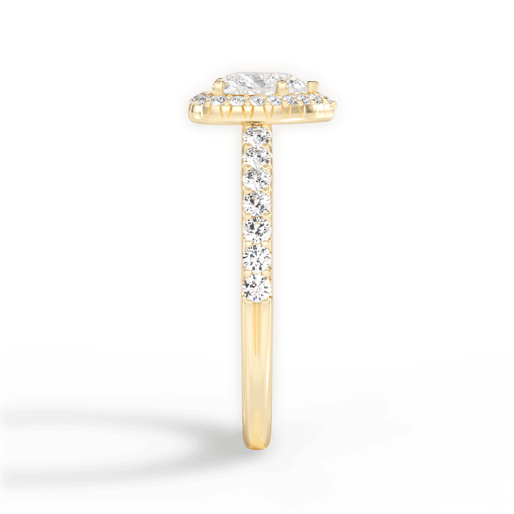 Kathleen Heart Cut Lab Grown Diamond 18Kt Yellow Gold Engagement Ring - View 3
