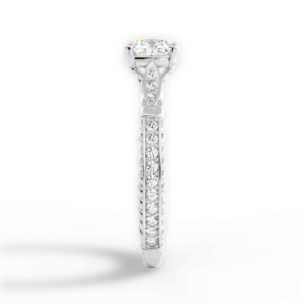 Gabriela Cushion Cut Lab Grown Diamond 14Kt White Gold Engagement Ring - View 3
