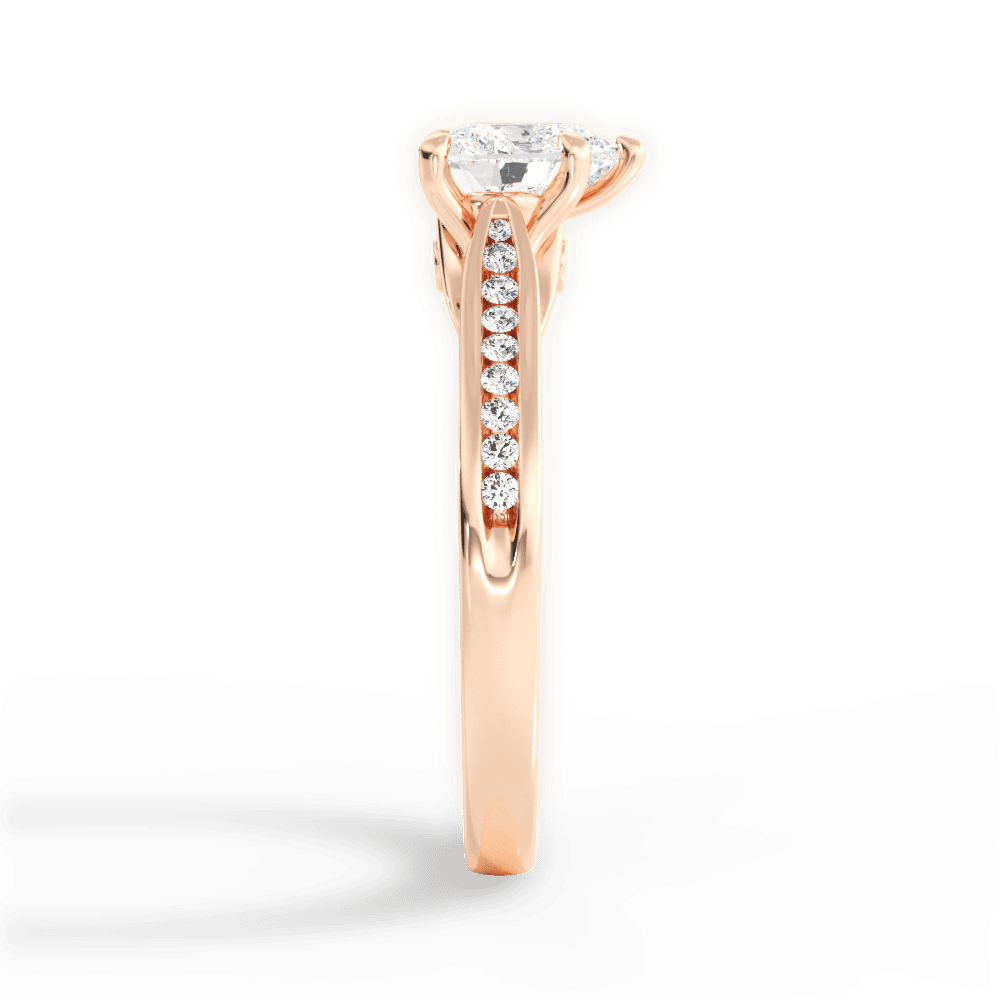 Elena Heart Cut Lab Grown Diamond 18Kt Rose Gold Engagement Ring - View 3