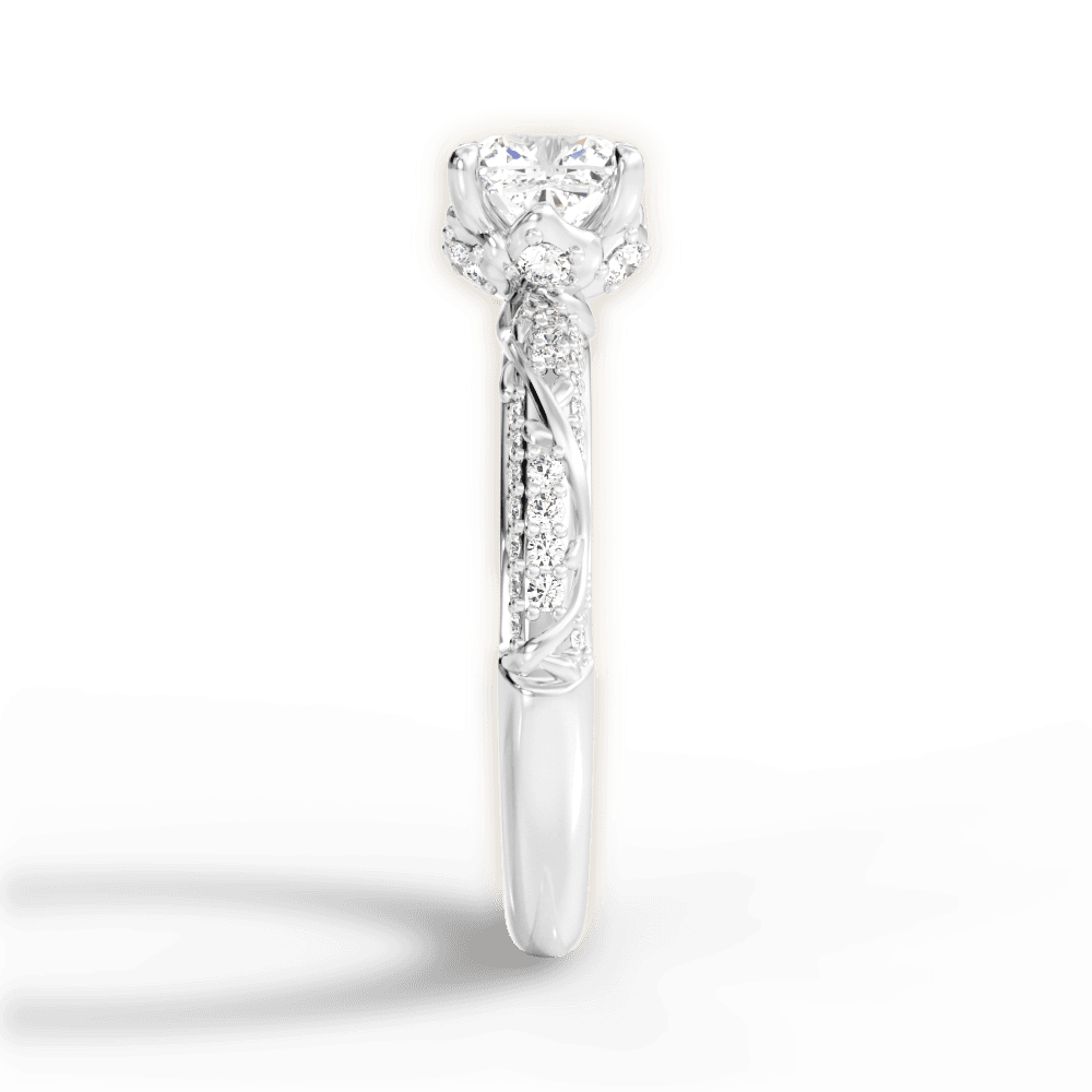 Josephine Cushion Cut Lab Grown Diamond 18Kt White Gold Engagement Ring - View 4