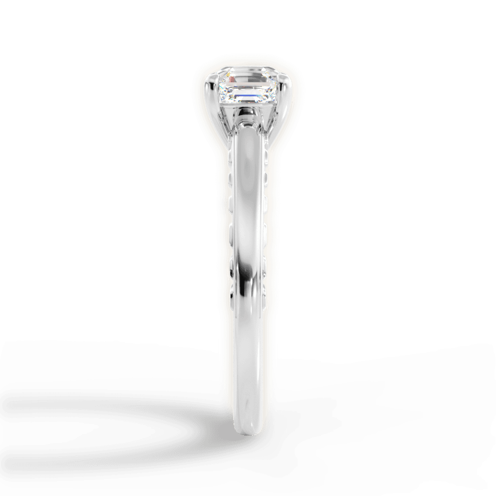 Annette Asscher Cut Lab Grown Diamond 18Kt White Gold Engagement Ring - View 4