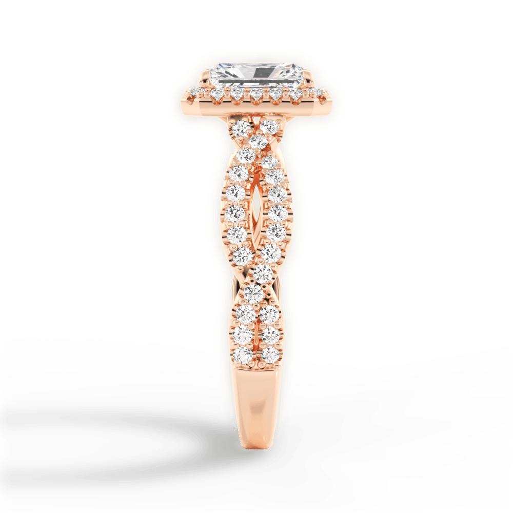 Latoya Radiant Cut Lab Grown Diamond 18Kt Rose Gold Engagement Ring - View 4