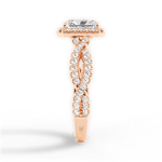 Latoya Radiant Cut Lab Grown Diamond 18Kt Rose Gold Engagement Ring - View 4