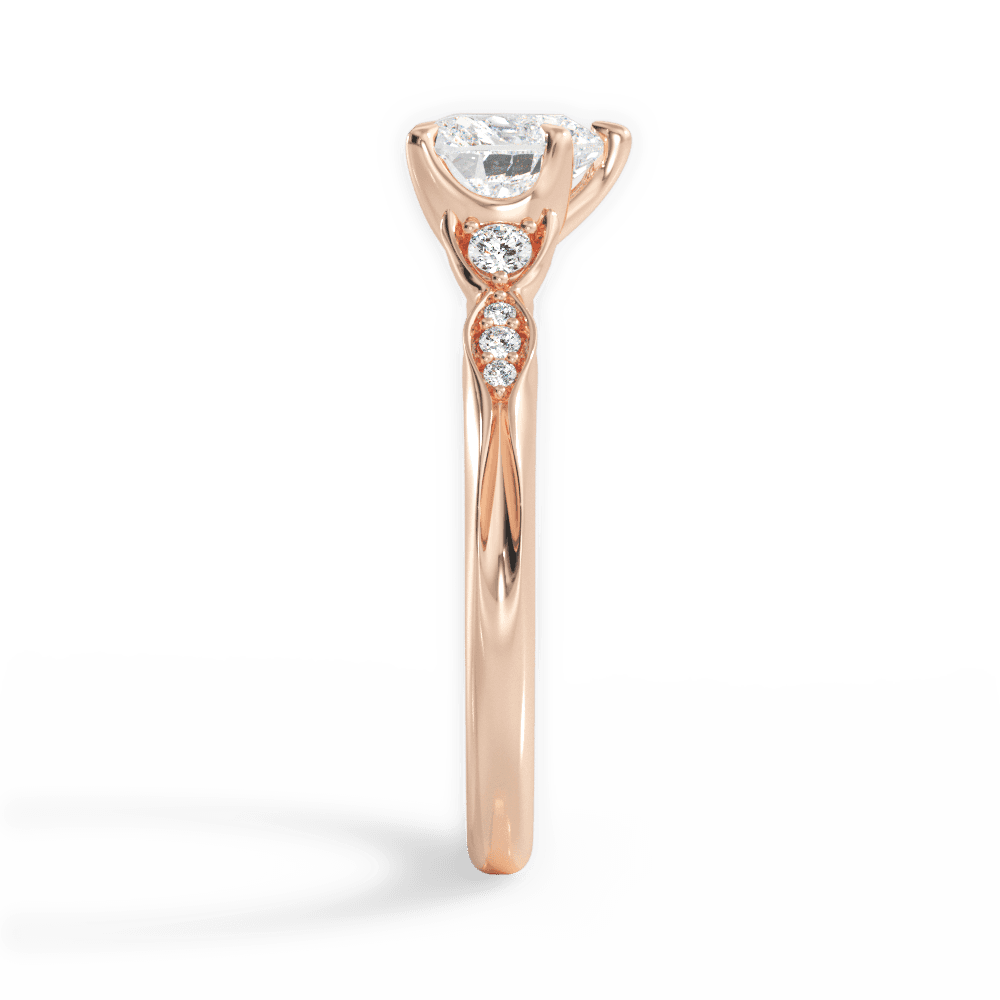 Cassie Heart Cut Lab Grown Diamond 18Kt Rose Gold Engagement Ring - View 4