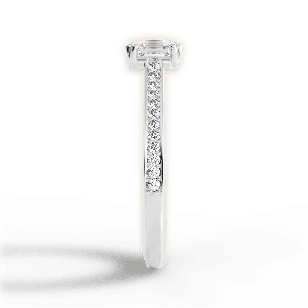 Denise Asscher Cut Lab Grown Diamond Platinum Engagement Ring - View 4