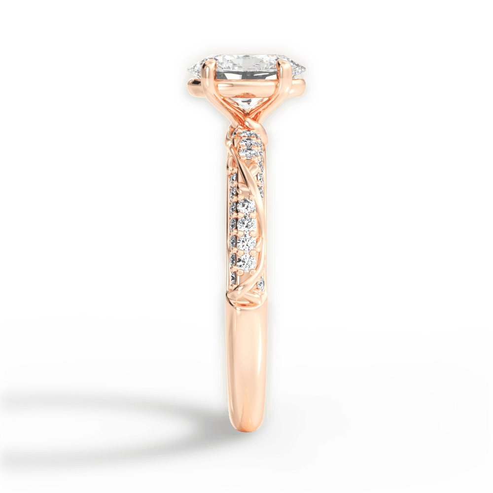 Gloria Oval Cut Lab Grown Diamond 18Kt Rose Gold Engagement Ring - View 4