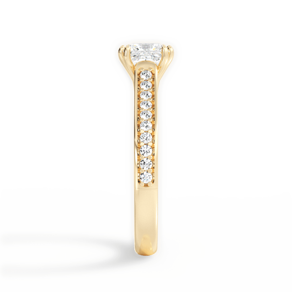 Deborah Princess Cut Lab Grown Diamond 18Kt Yellow Gold Engagement Ring - View 3