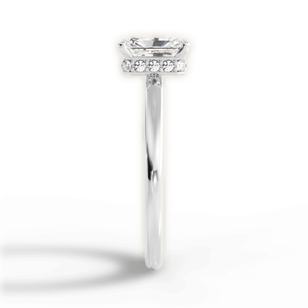 Brianna Radiant Cut Lab Grown Diamond 18Kt White Gold Engagement Ring - View 4