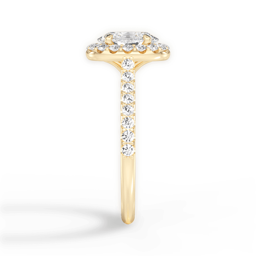Leah Oval Cut Lab Grown Diamond 18Kt Yellow Gold Engagement Ring - View 2