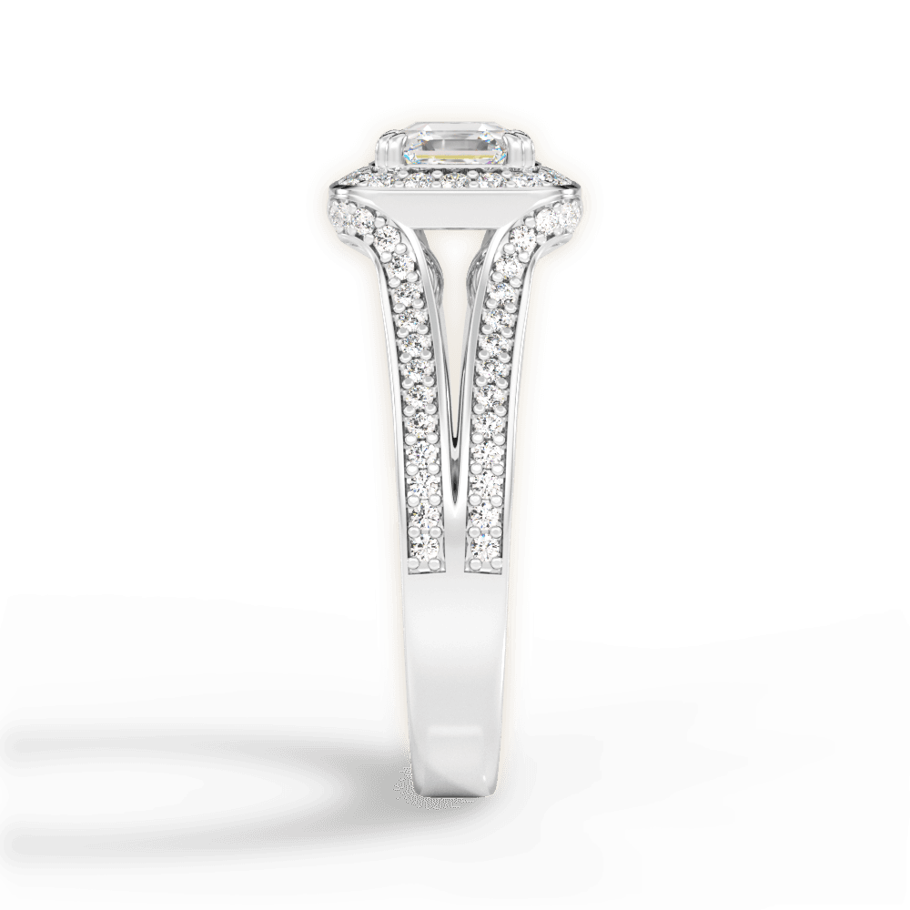 Mackenzie Asscher Cut Lab Grown Diamond 14Kt White Gold Engagement Ring - View 4