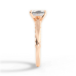 Annette Emerald Cut Lab Grown Diamond 18Kt Rose Gold Engagement Ring - View 3