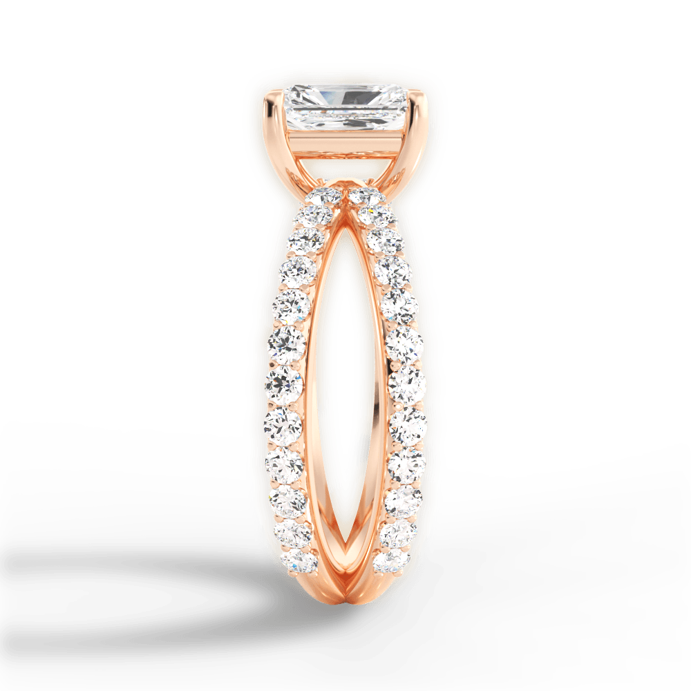 Lauren Radiant Cut Lab Grown Diamond 18Kt Rose Gold Engagement Ring - View 2