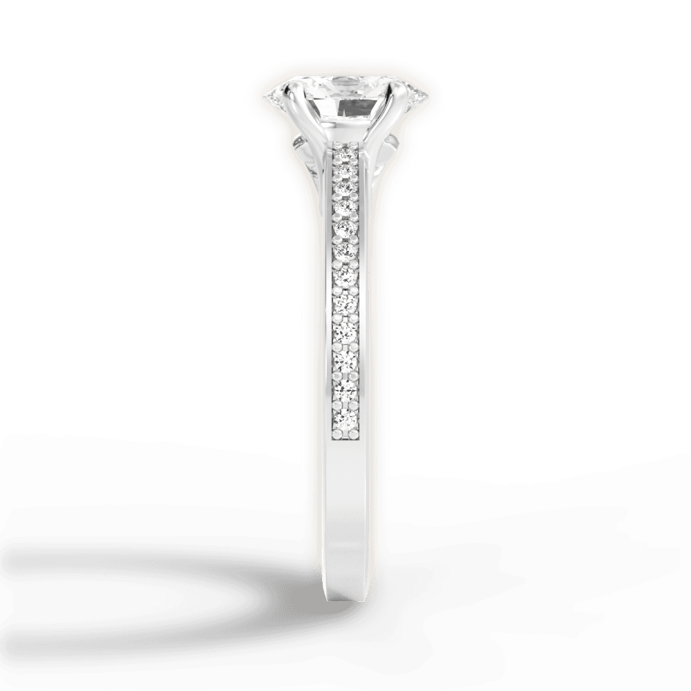 Donna Oval Cut Lab Grown Diamond Platinum Engagement Ring - View 2