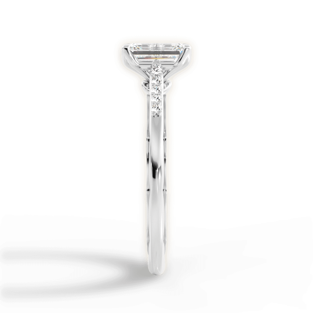 Christina Emerald Cut Lab Grown Diamond Platinum Engagement Ring - View 2
