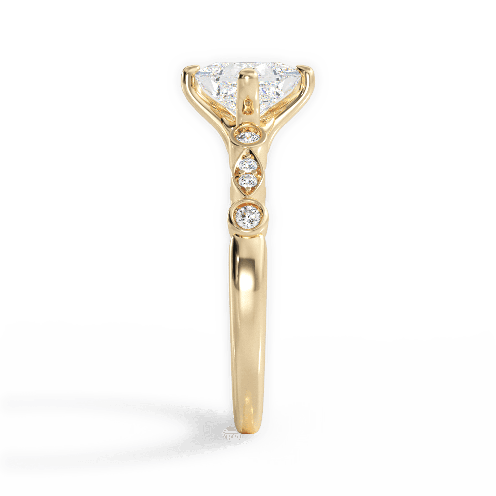 Catherine Princess Cut Lab Grown Diamond 18Kt Yellow Gold Engagement Ring - View 2