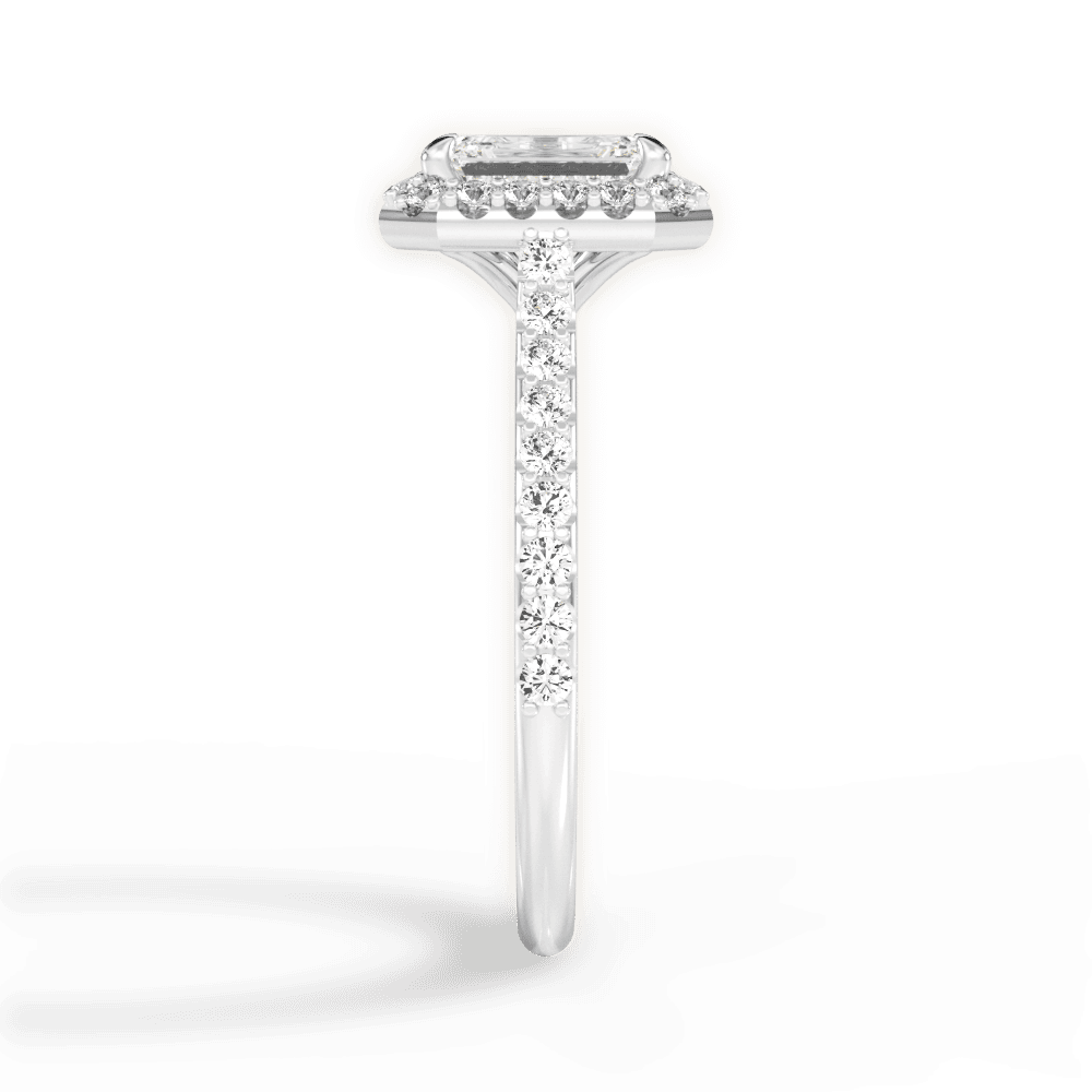 Leah Emerald Cut Lab Grown Diamond Platinum Engagement Ring - View 3