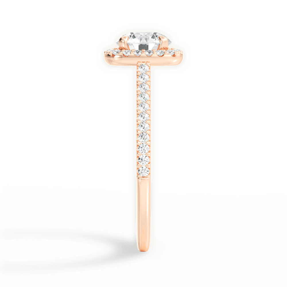 Jeanne Round Cut Lab Grown Diamond 18Kt Rose Gold Engagement Ring - View 4