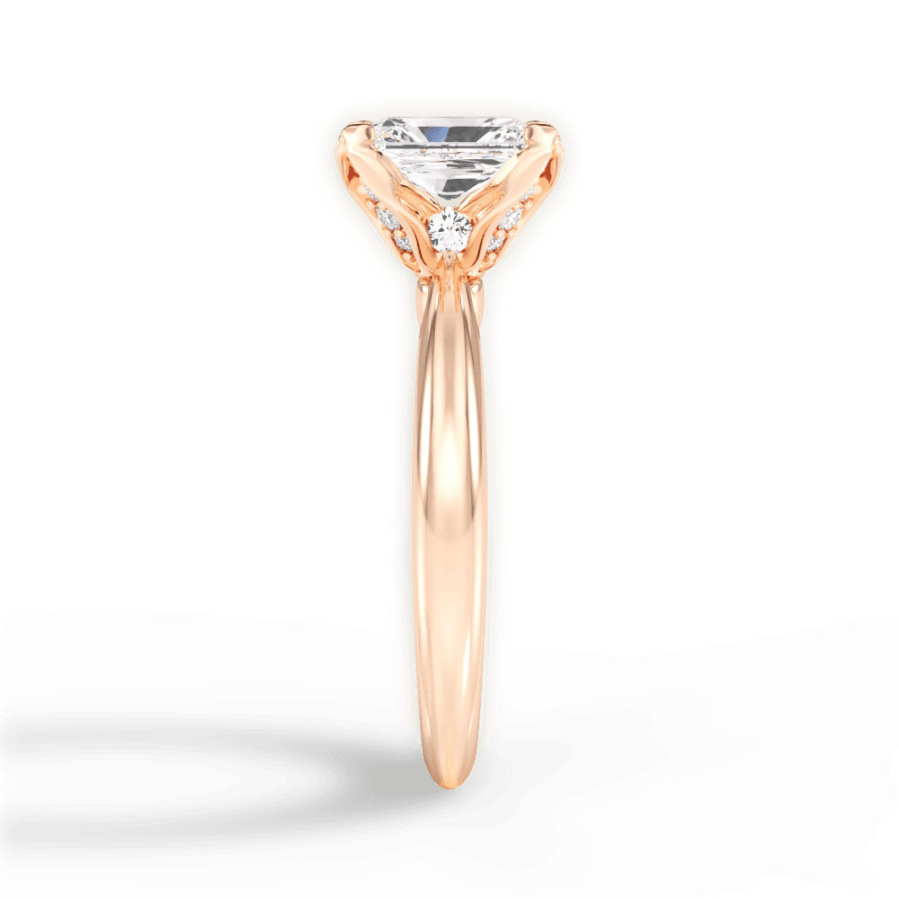 Elaine Radiant Cut Lab Grown Diamond 18Kt Rose Gold Engagement Ring - View 2