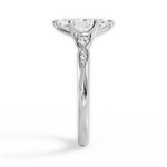 Cassie Marquise Cut Lab Grown Diamond 18Kt White Gold Engagement Ring - View 3