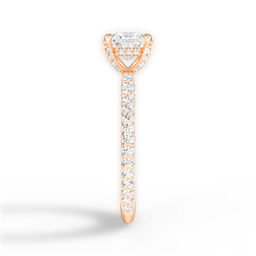 Madeline Princess Cut Lab Grown Diamond 18Kt Rose Gold Engagement Ring - View 4
