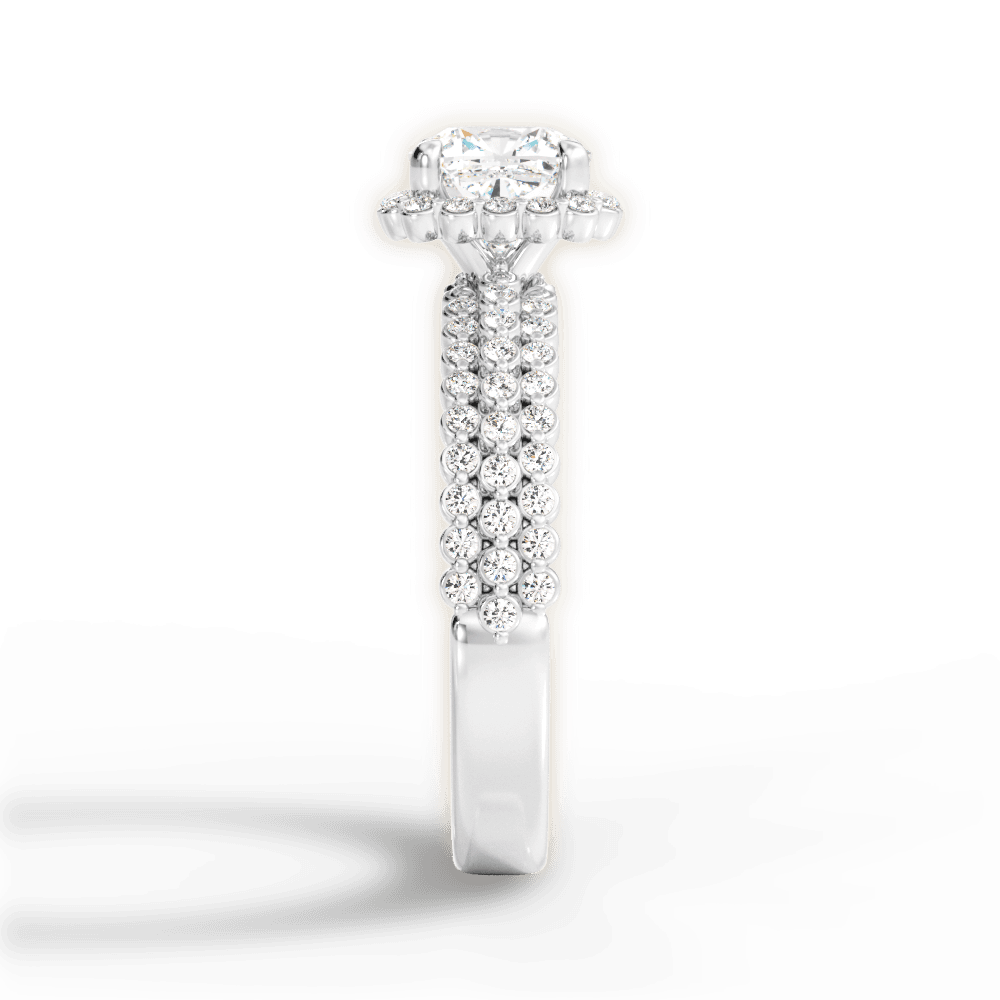 Jocelyn Cushion Cut Lab Grown Diamond Platinum Engagement Ring - View 3