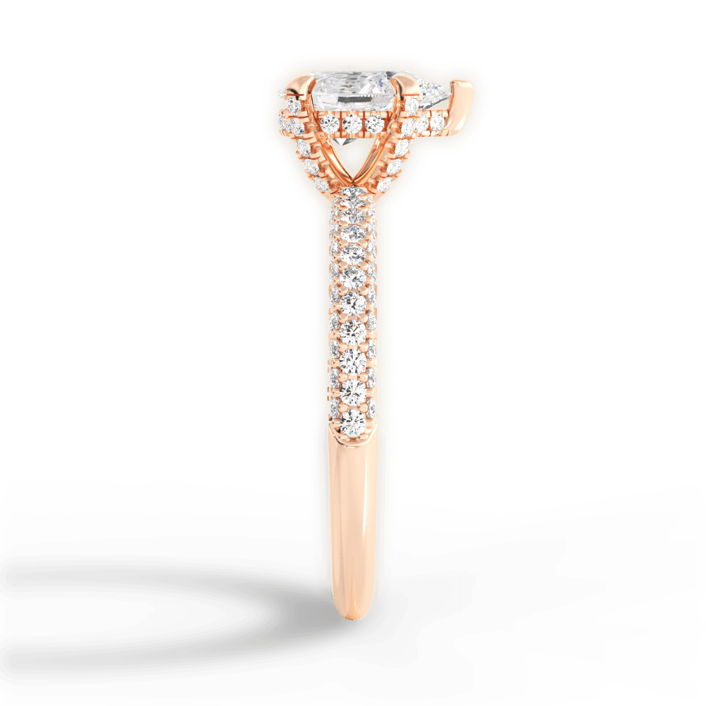 Lisa Pear Cut Lab Grown Diamond 18Kt Rose Gold Engagement Ring - View 3