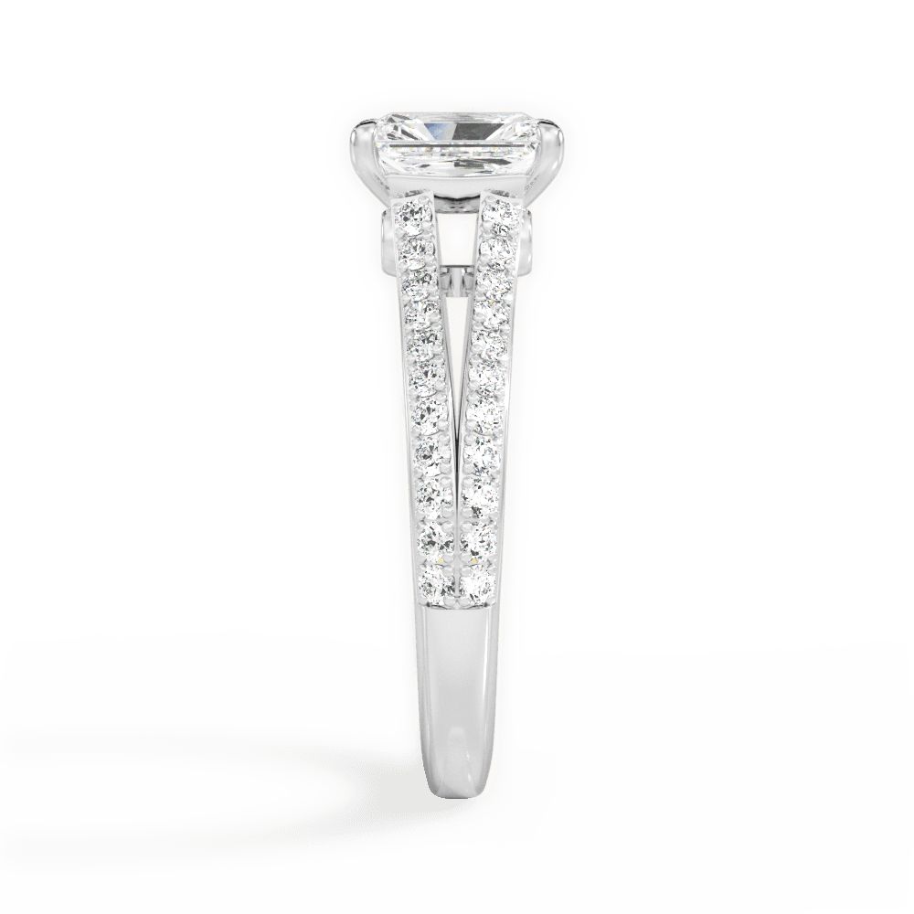 Kendra Radiant Cut Lab Grown Diamond 18Kt White Gold Engagement Ring - View 2