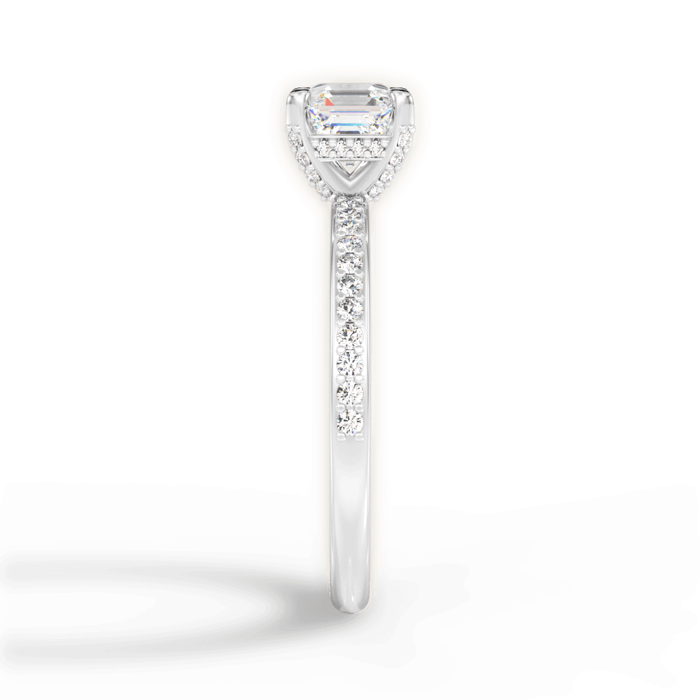 Janice Asscher Cut Lab Grown Diamond 18Kt White Gold Engagement Ring - View 4