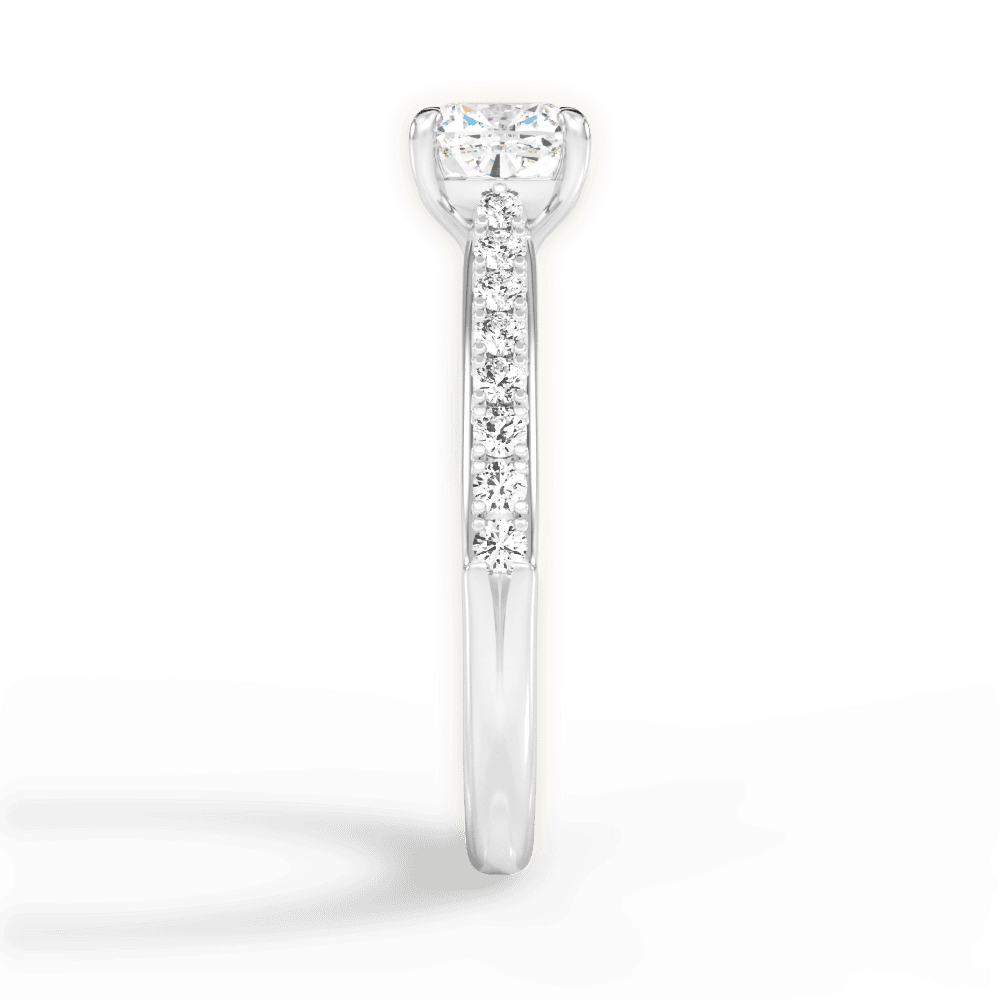 Elizabeth Cushion Cut Lab Grown Diamond 14Kt White Gold Engagement Ring - View 2
