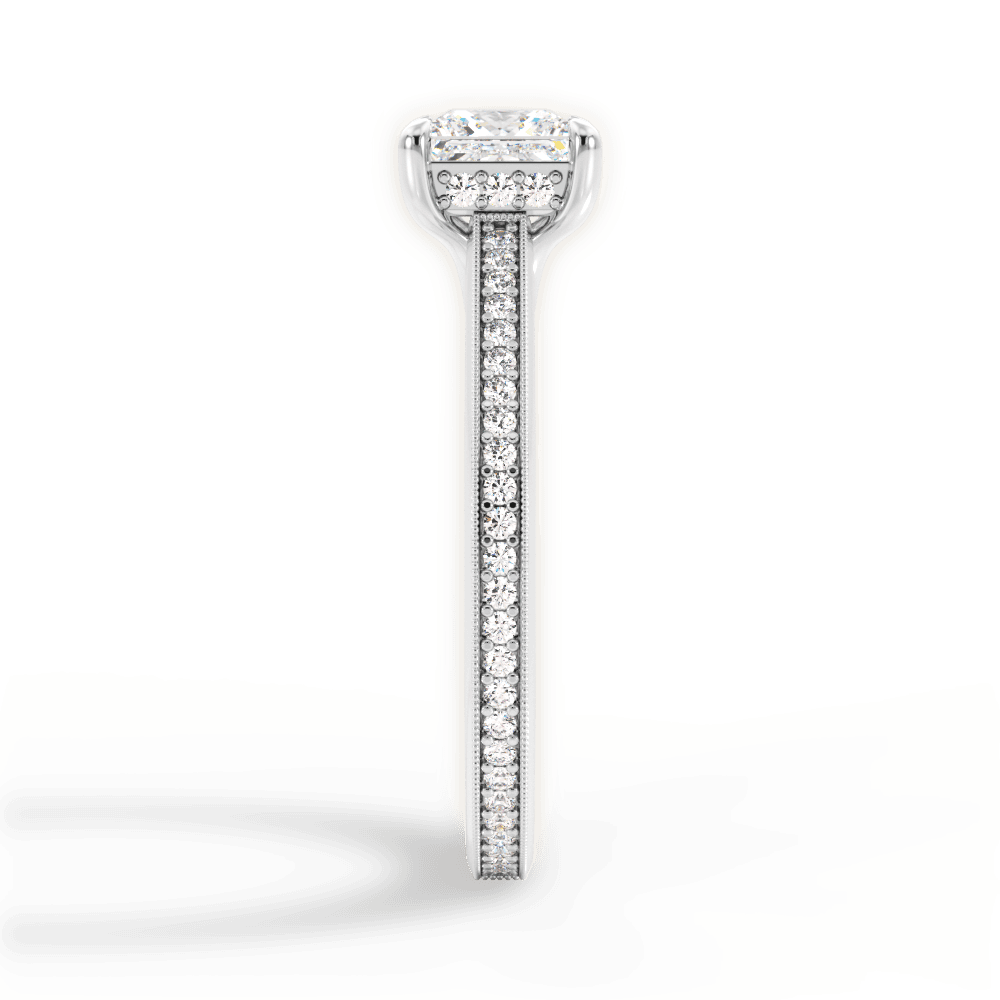 Janet Princess Cut Lab Grown Diamond 18Kt White Gold Engagement Ring - View 4