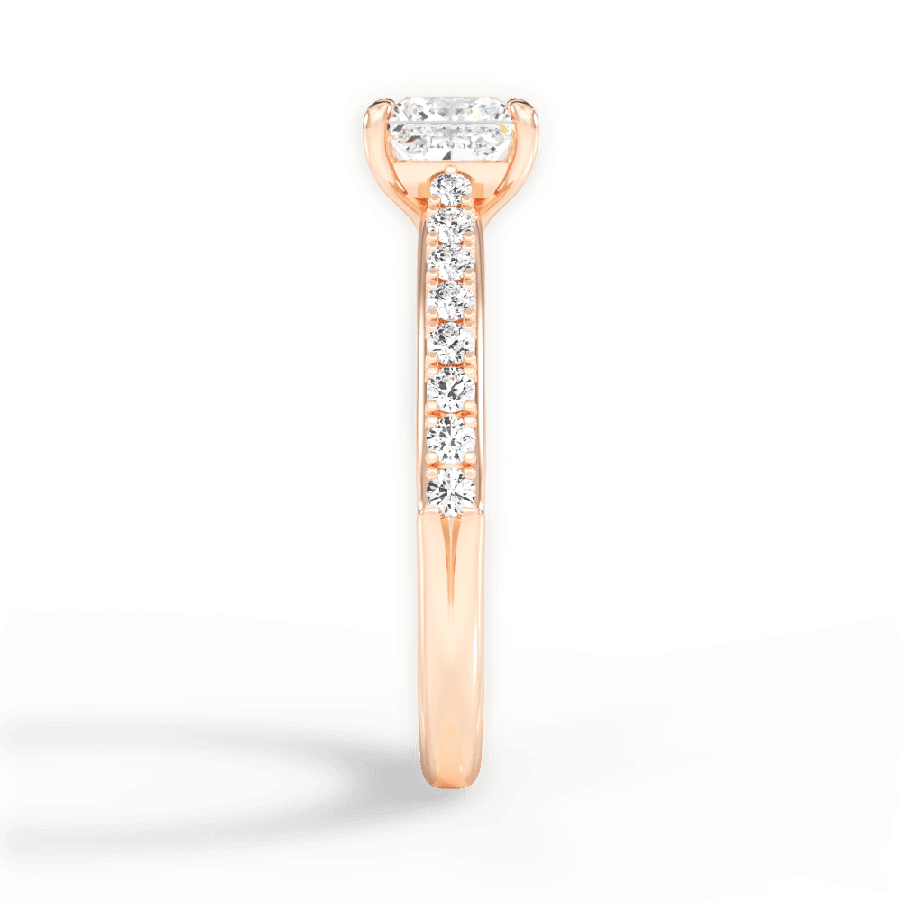 Elizabeth Princess Cut Lab Grown Diamond 18Kt Rose Gold Engagement Ring - View 4
