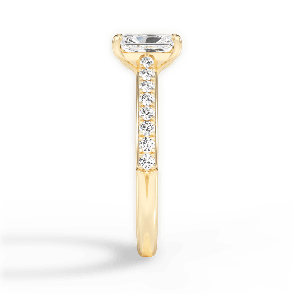 Elizabeth Radiant Cut Lab Grown Diamond 18Kt Yellow Gold Engagement Ring - View 3