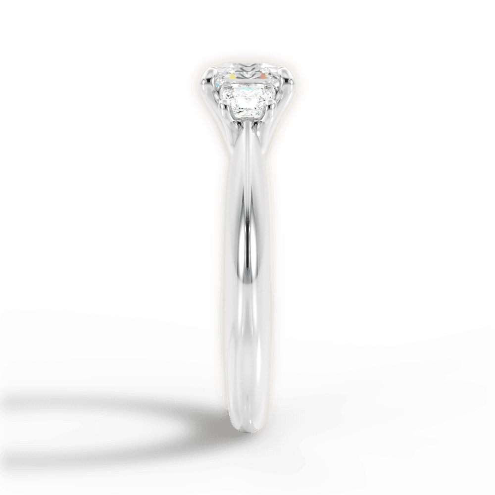 Dorothy Asscher Cut Lab Grown Diamond Platinum Engagement Ring - View 2