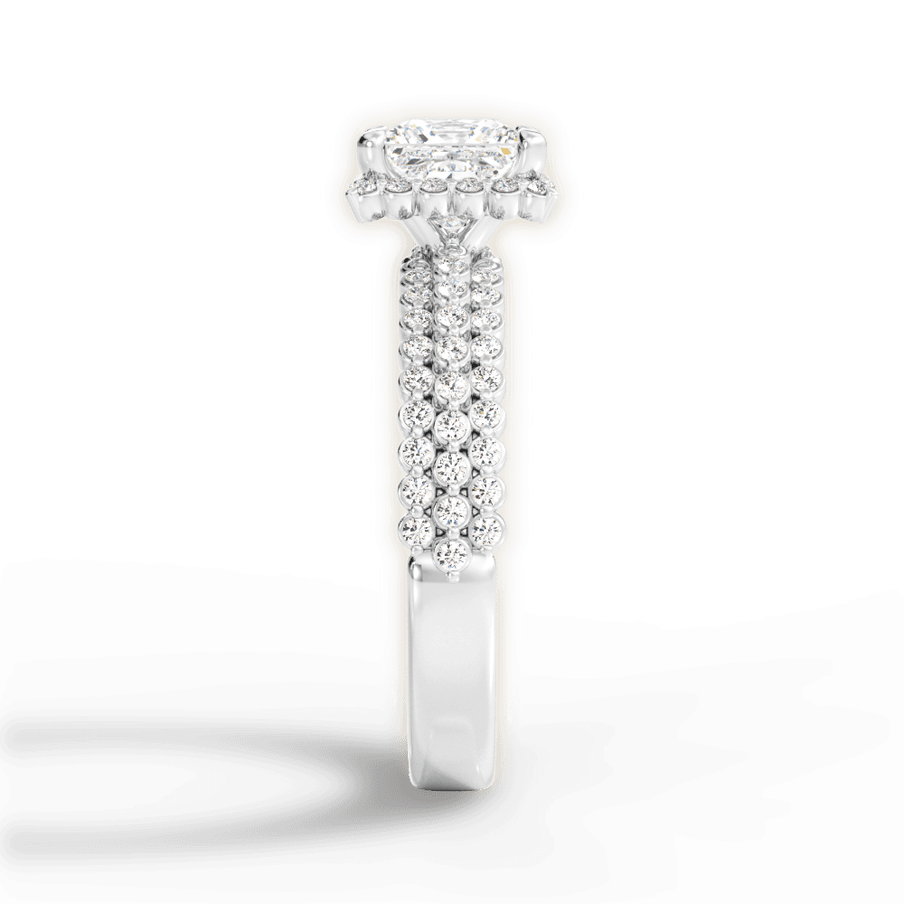 Jocelyn Princess Cut Lab Grown Diamond Platinum Engagement Ring - View 3