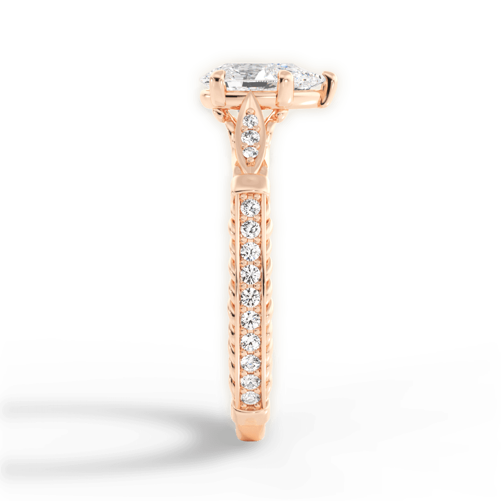 Gabriela Pear Cut Lab Grown Diamond 18Kt Rose Gold Engagement Ring - View 2