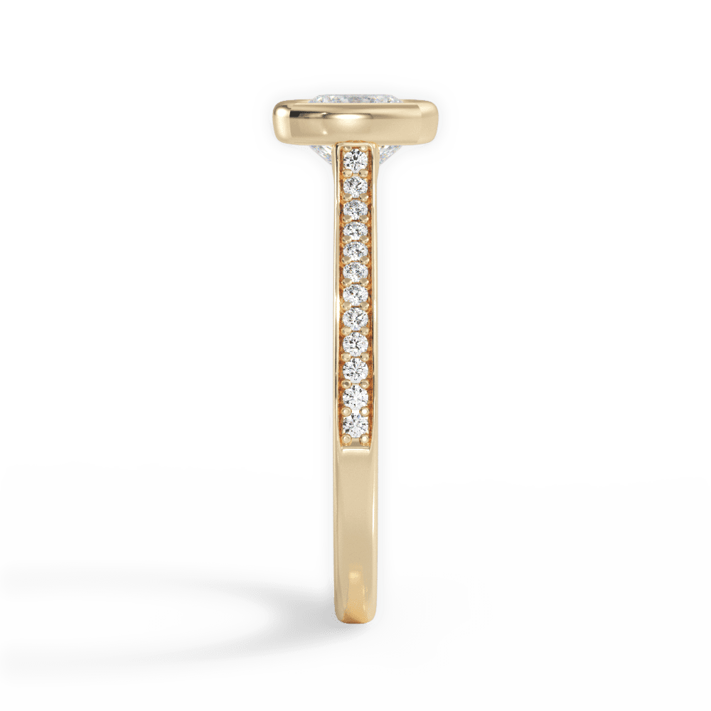 Deanna Cushion Cut Lab Grown Diamond 18Kt Yellow Gold Engagement Ring - View 3