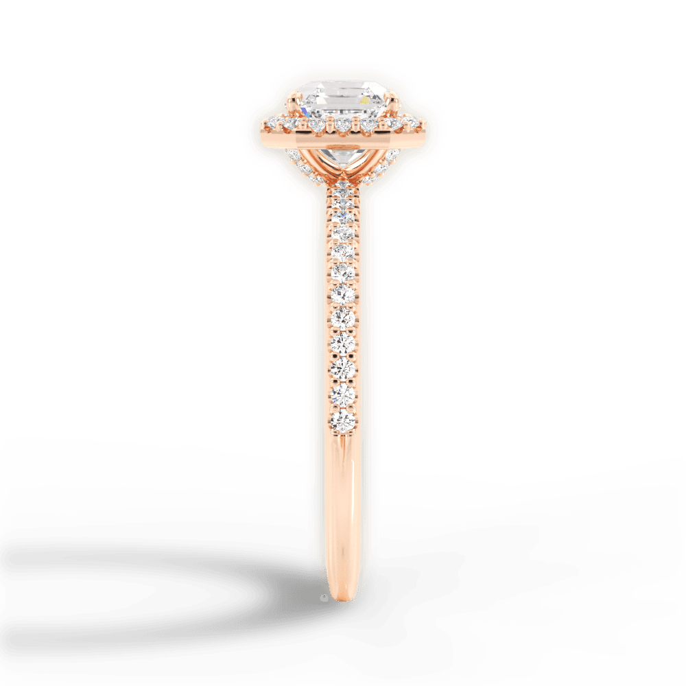 Joanne Asscher Cut Lab Grown Diamond 18Kt Rose Gold Engagement Ring - View 3
