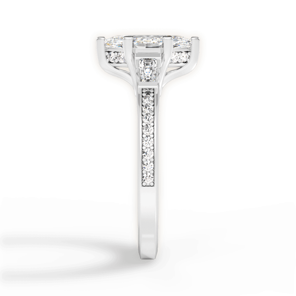 Katie Marquise Cut Lab Grown Diamond Platinum Engagement Ring - View 4