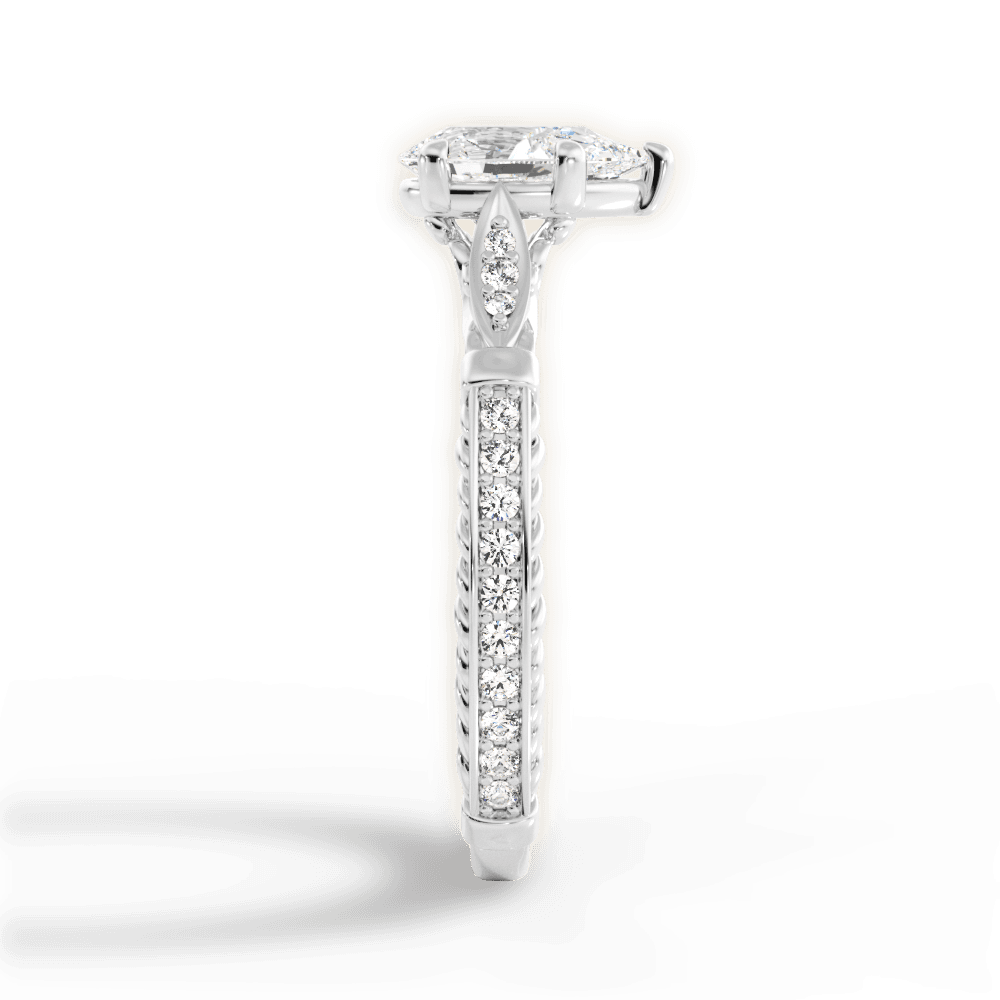 Gabriela Pear Cut Lab Grown Diamond 18Kt White Gold Engagement Ring - View 4