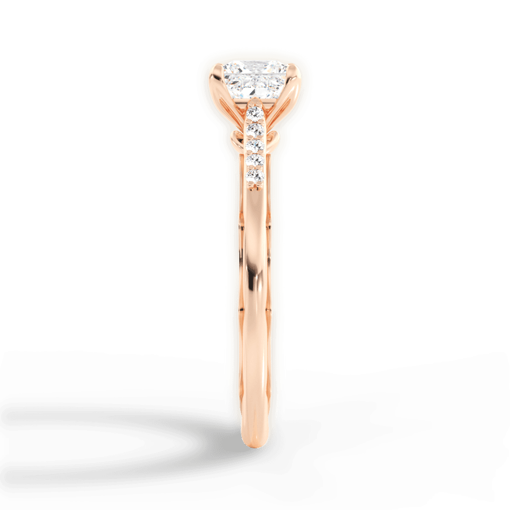 Christina Princess Cut Lab Grown Diamond 18Kt Rose Gold Engagement Ring - View 2