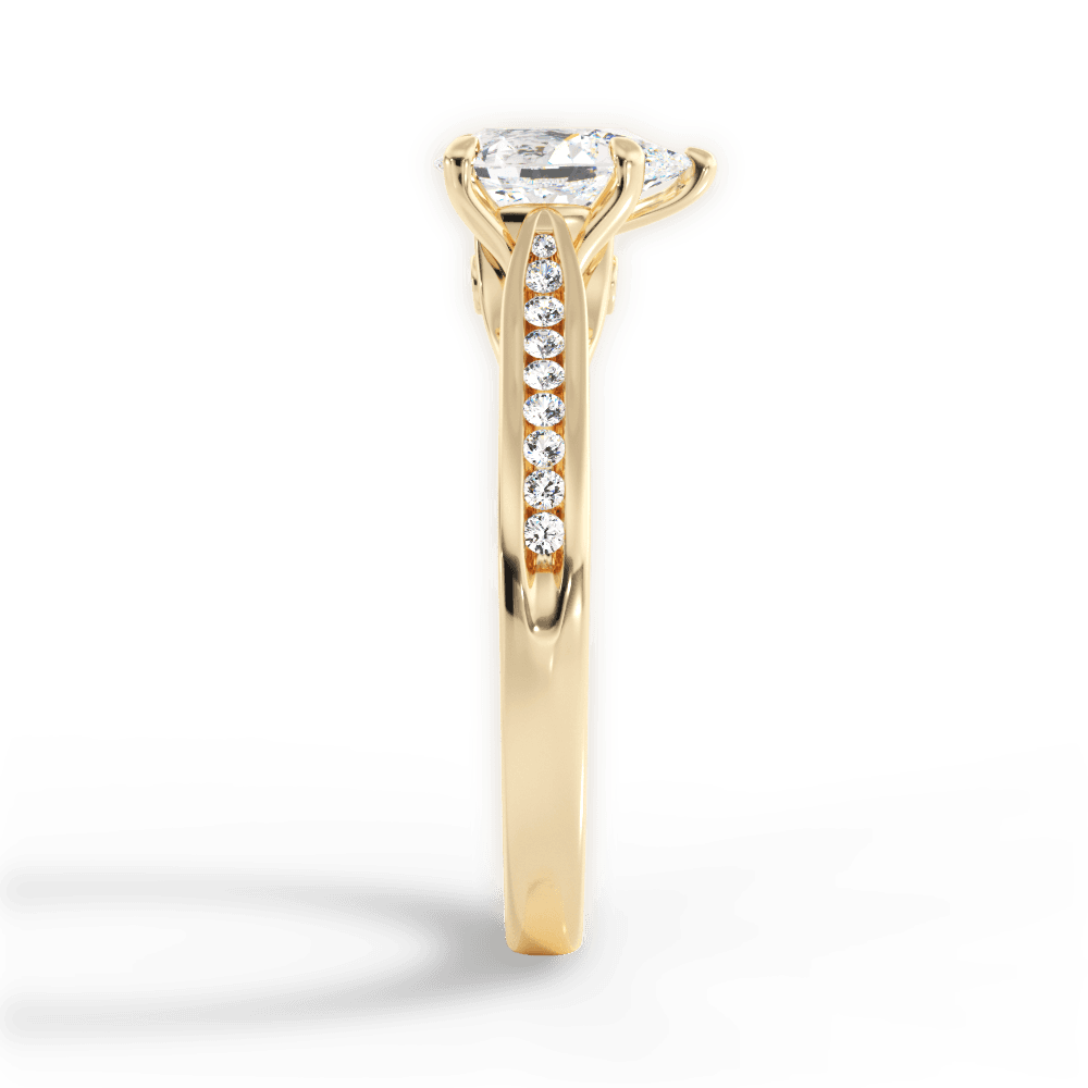 Elena Pear Cut Lab Grown Diamond 18Kt Yellow Gold Engagement Ring - View 2