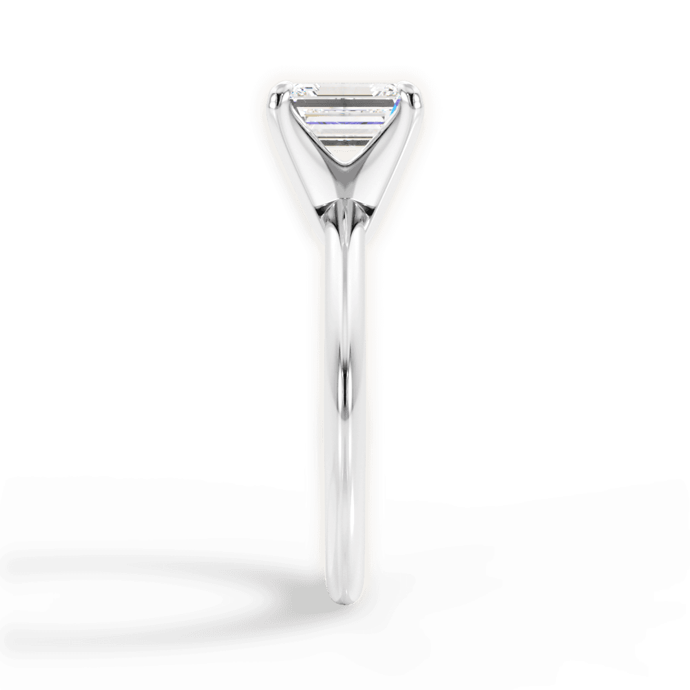 Alicia Emerald Cut Lab Grown Diamond Platinum Engagement Ring - View 2