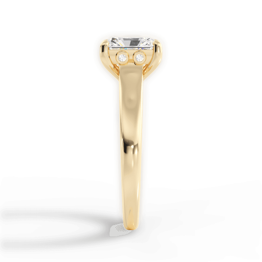 Carol Radiant Cut Lab Grown Diamond 18Kt Yellow Gold Engagement Ring - View 3