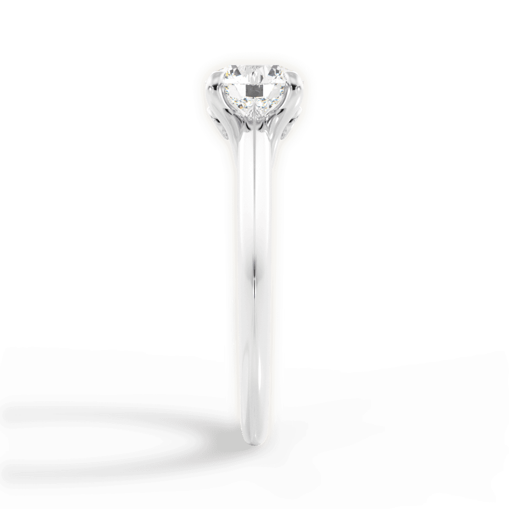 Amanda Round Cut Lab Grown Diamond 18Kt White Gold Engagement Ring - View 3