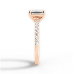 Elsie Emerald Cut Lab Grown Diamond 18Kt Rose Gold Engagement Ring - View 3