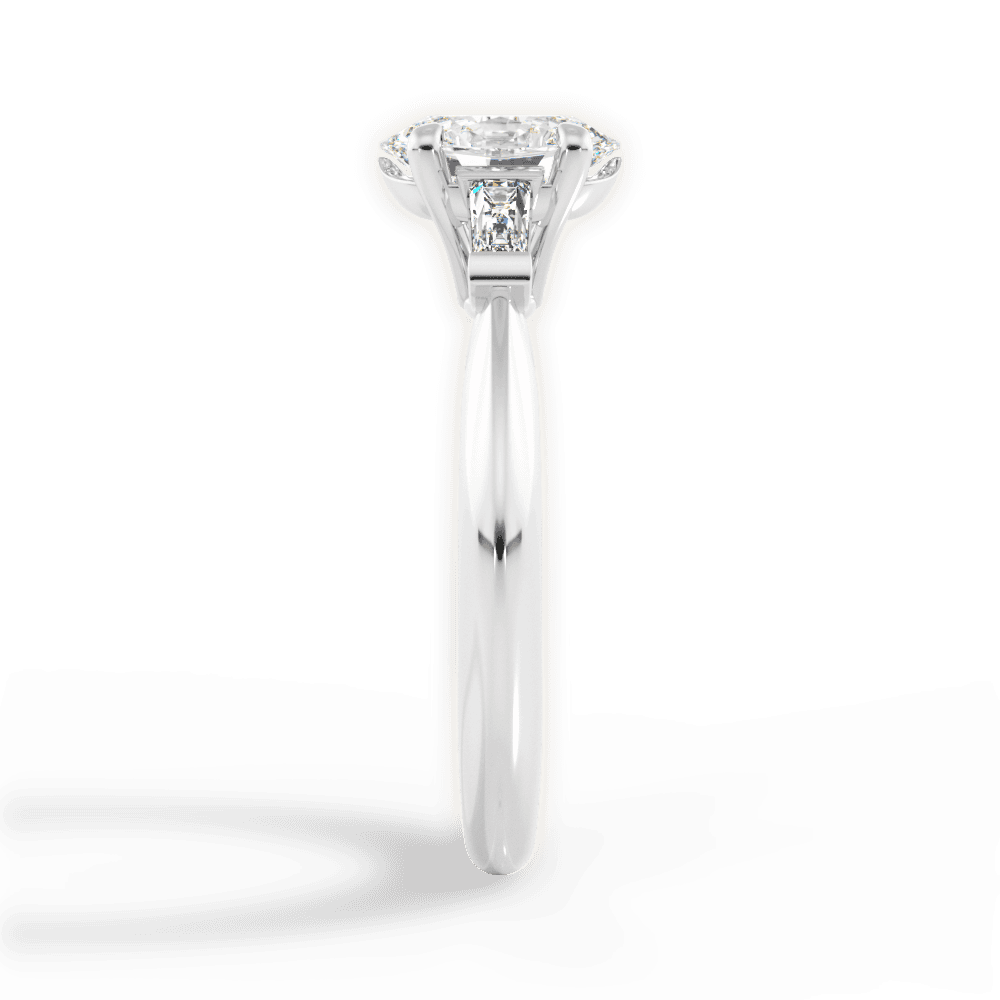 Emily Oval Cut Lab Grown Diamond Platinum Engagement Ring - View 4